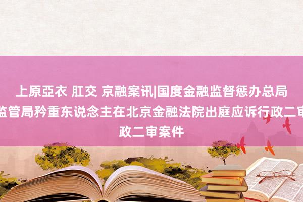 上原亞衣 肛交 京融案讯|国度金融监督惩办总局海南监管局矜重东说念主在北京金融法院出庭应诉行政二审案件