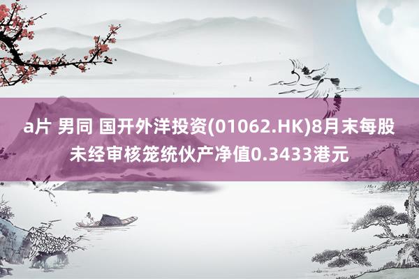 a片 男同 国开外洋投资(01062.HK)8月末每股未经审核笼统伙产净值0.3433港元