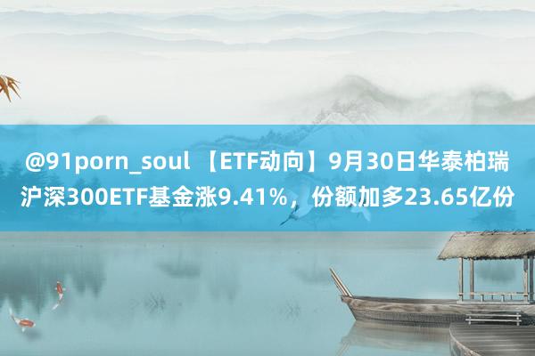 @91porn_soul 【ETF动向】9月30日华泰柏瑞沪深300ETF基金涨9.41%，份额加多23.65亿份