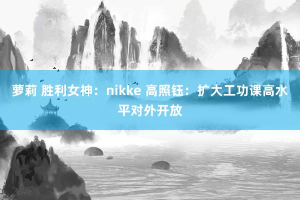 萝莉 胜利女神：nikke 高照钰：扩大工功课高水平对外开放