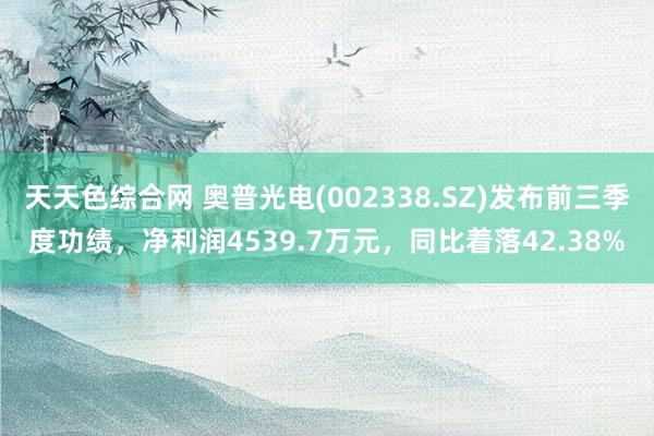 天天色综合网 奥普光电(002338.SZ)发布前三季度功绩，净利润4539.7万元，同比着落42.38%