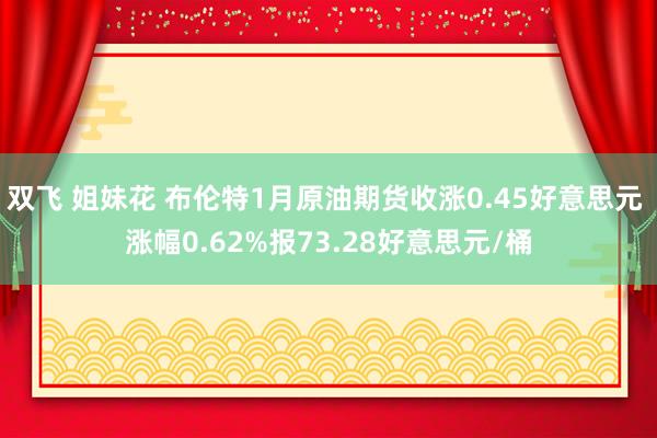 双飞 姐妹花 布伦特1月原油期货收涨0.45好意思元 涨幅0.62%报73.28好意思元/桶