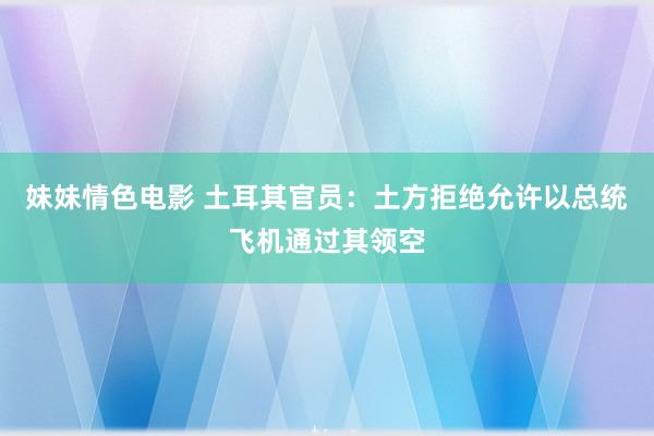 妹妹情色电影 土耳其官员：土方拒绝允许以总统飞机通过其领空