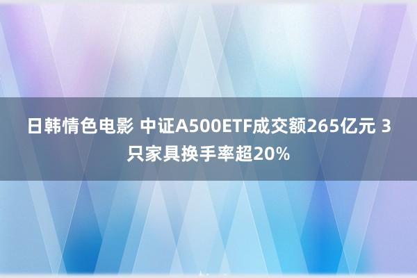 日韩情色电影 中证A500ETF成交额265亿元 3只家具换手率超20%