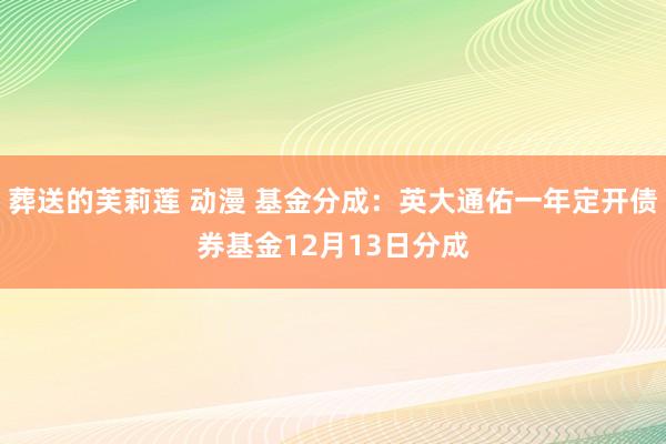 葬送的芙莉莲 动漫 基金分成：英大通佑一年定开债券基金12月13日分成