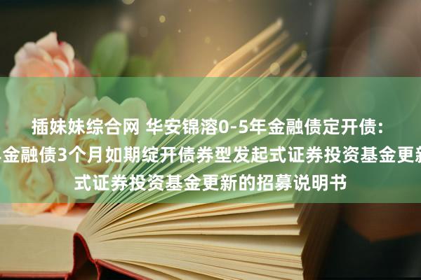 插妹妹综合网 华安锦溶0-5年金融债定开债: 华安锦溶0-5年金融债3个月如期绽开债券型发起式证券投资基金更新的招募说明书