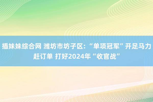 插妹妹综合网 潍坊市坊子区: “单项冠军”开足马力赶订单 打好2024年“收官战”