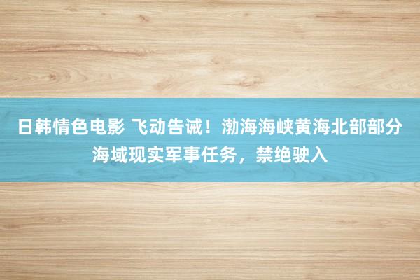 日韩情色电影 飞动告诫！渤海海峡黄海北部部分海域现实军事任务，禁绝驶入