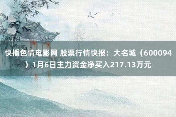 快播色情电影网 股票行情快报：大名城（600094）1月6日主力资金净买入217.13万元