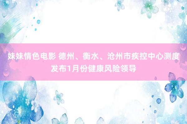 妹妹情色电影 德州、衡水、沧州市疾控中心测度发布1月份健康风险领导