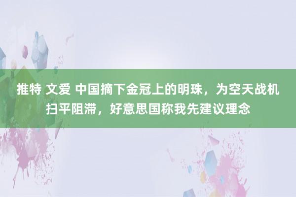 推特 文爱 中国摘下金冠上的明珠，为空天战机扫平阻滞，好意思国称我先建议理念